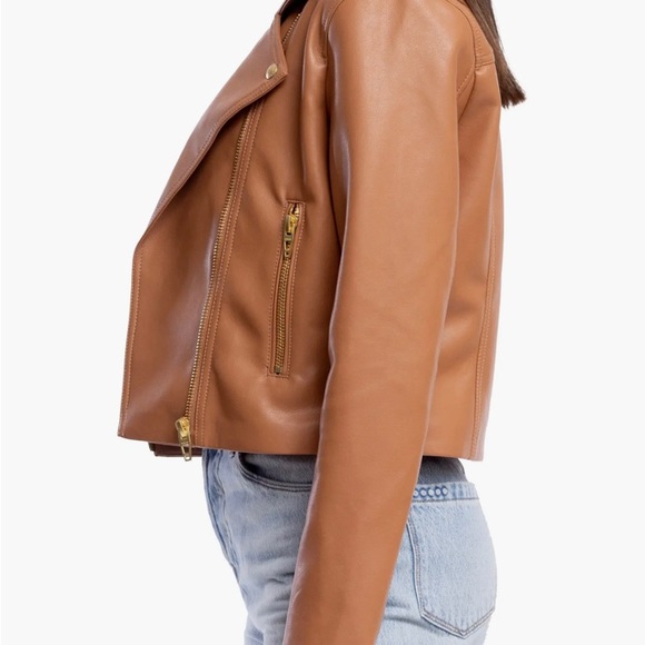 NWT Blank NYC Camel Faux Leather Moto Jacket - Picture 3 of 8